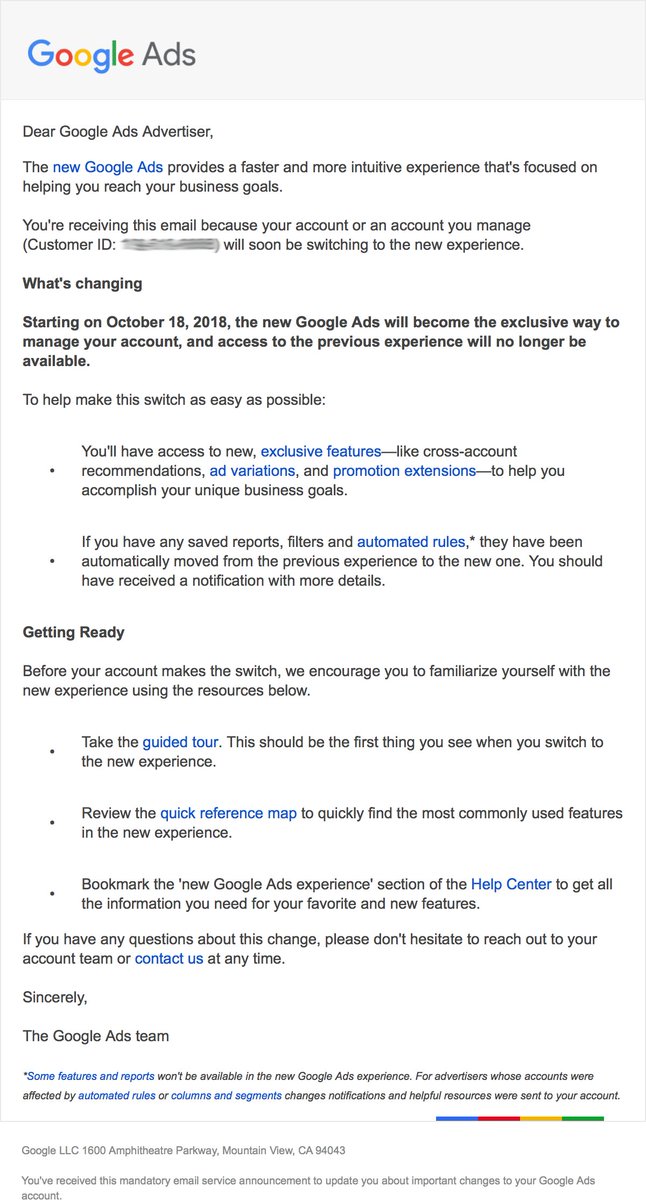 rustybrick's tweet photo. Google to shut down old Google Ads (AdWords) interface on October 4th or 18th https://t.co/4gE5YMPRbw https://t.co/p23q0MQJ1V
