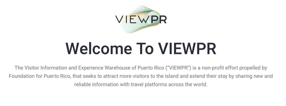 Foundation_PR's tweet image. “We created the Visitor Information and Experience Warehouse of Puerto Rico, #VIEWPR, a free, readily available data repository that maintains up-to-date all the information on the experiences Puerto Rico has to offer.” - Damaris Ocasio, CFO and #VIEWPR Lead. #DestinoHack