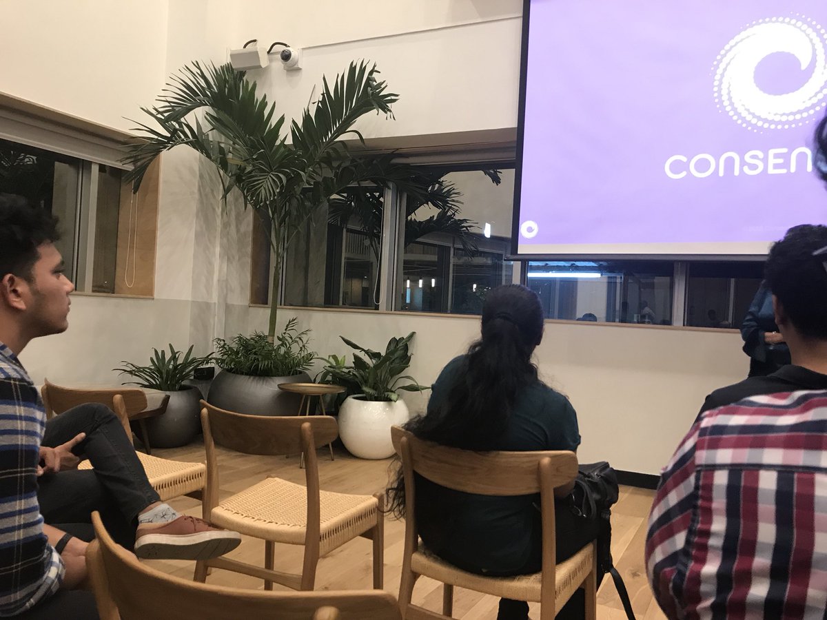 gokulgaze's tweet image. Interesting views on #EthereumRoadmap #DecentralizedApps #Tokenomics #SmartContracts #BlockchainScalability #BlockchainInteroperatability #BlockchainGames at #ConsenSys MeetUp at WeWork Koramangala. Great conversations and dialogues.