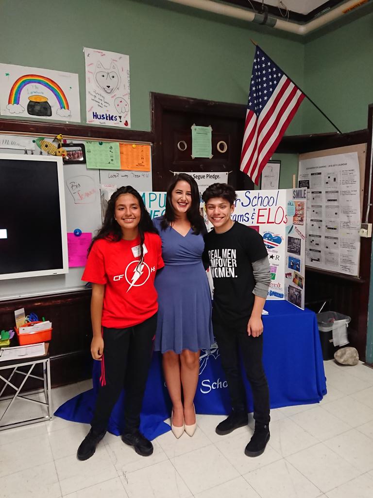 Ms. Prenda and two of our awesome 9th graders presenting at the Segue IFL.