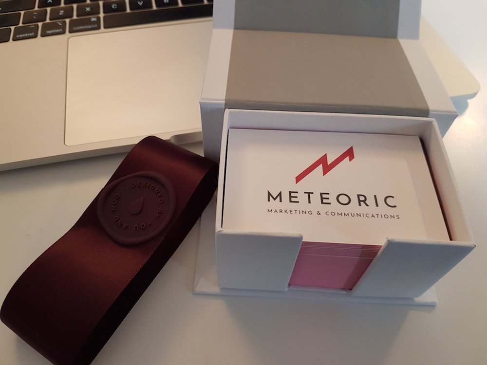 Don't know what we're more excited at, the packaging or the gorgeous business cards. What a great customer experience <a href="/MOO/">MOO</a>