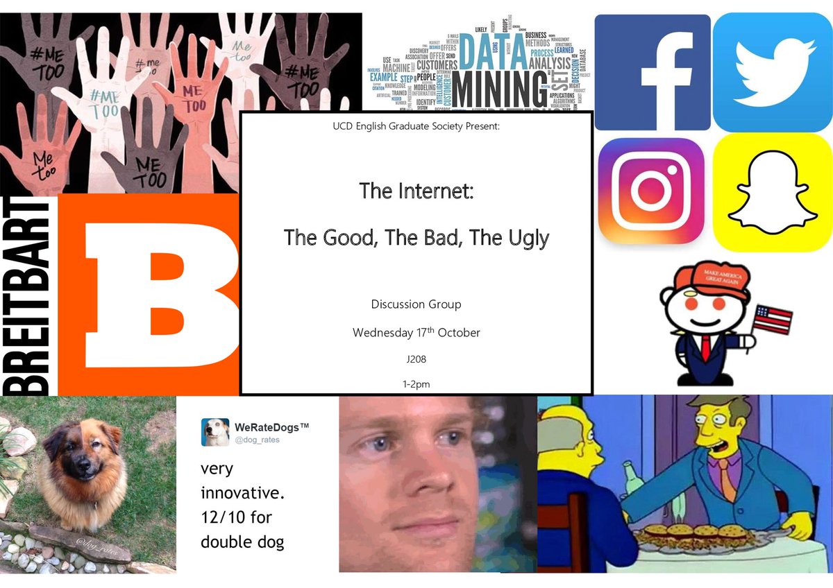 We’re back, baby! 

Come join us to talk about THE INTERNET on Wednesday 17th October at 1pm. 👌