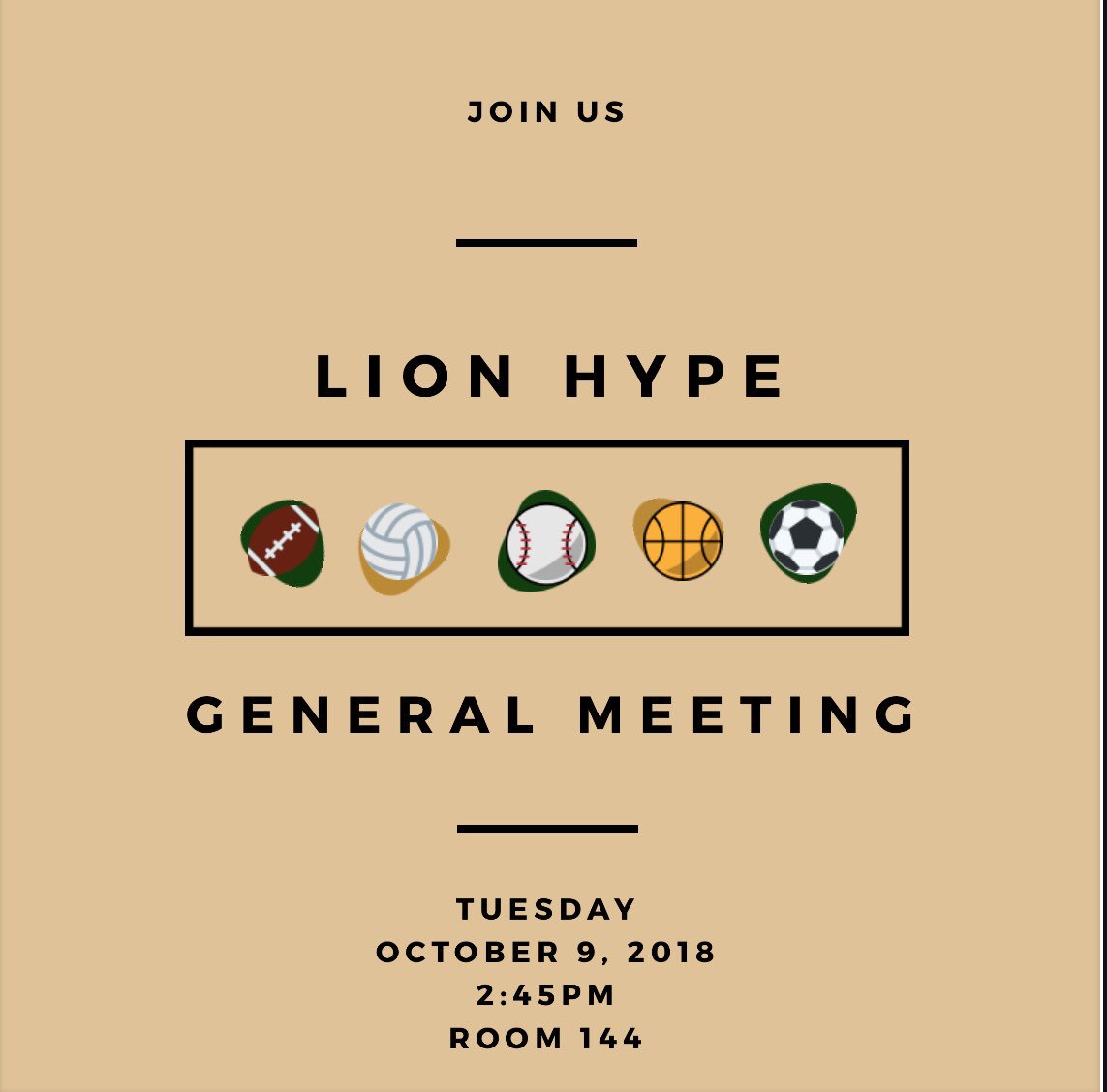 UPCOMING EVENTS:
• girls volleyball SENIOR NIGHT in the gym against International Studies.
• Whoever wants to help make banners for the volleyball game pass by Gopie’s afterschool on Monday 
• Tuesday is our lion hype general meeting
#LionNation