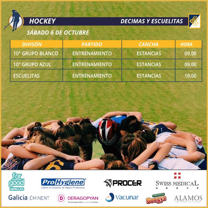 NotiChampa's tweet photo. #HockeyChampa Actividades sábado 6 y domingo 7 de octubre // #Procersports #sponsorChampa https://t.co/lD8r4WA4jx