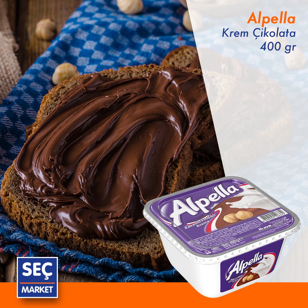 Kaşık kaşık mı yoksa ekmek arası mı? Siz çikolatayı nasıl seviyorsanız öyle yiyin diye uygun fiyatıyla enfes Alpella Krem Çikolata Seç Market’lerde!