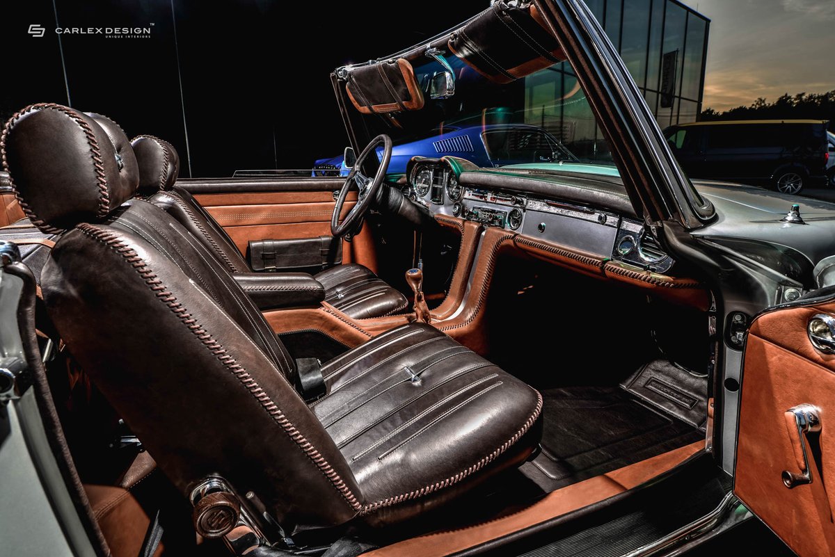 CarlexDesign's tweet image. Mercedes 230 SL Pagoda is a cult prestigious roadster, that's why its interior and equipment could not be different than unique in every detail, seam and accessories. See the result of this very special journey through time!🕰️