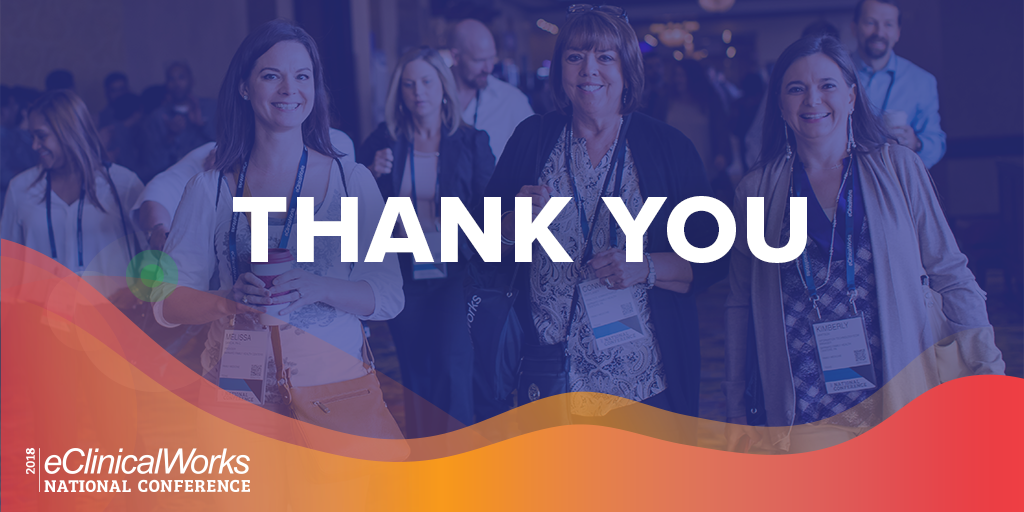 eClinicalWorks's tweet photo. Happy first day of #eCWNC18! We would like to first thank all of the attendees for joining us over the course of the next few days - we can't wait to hear about your conference journeys! https://t.co/hRQ55qPRGS