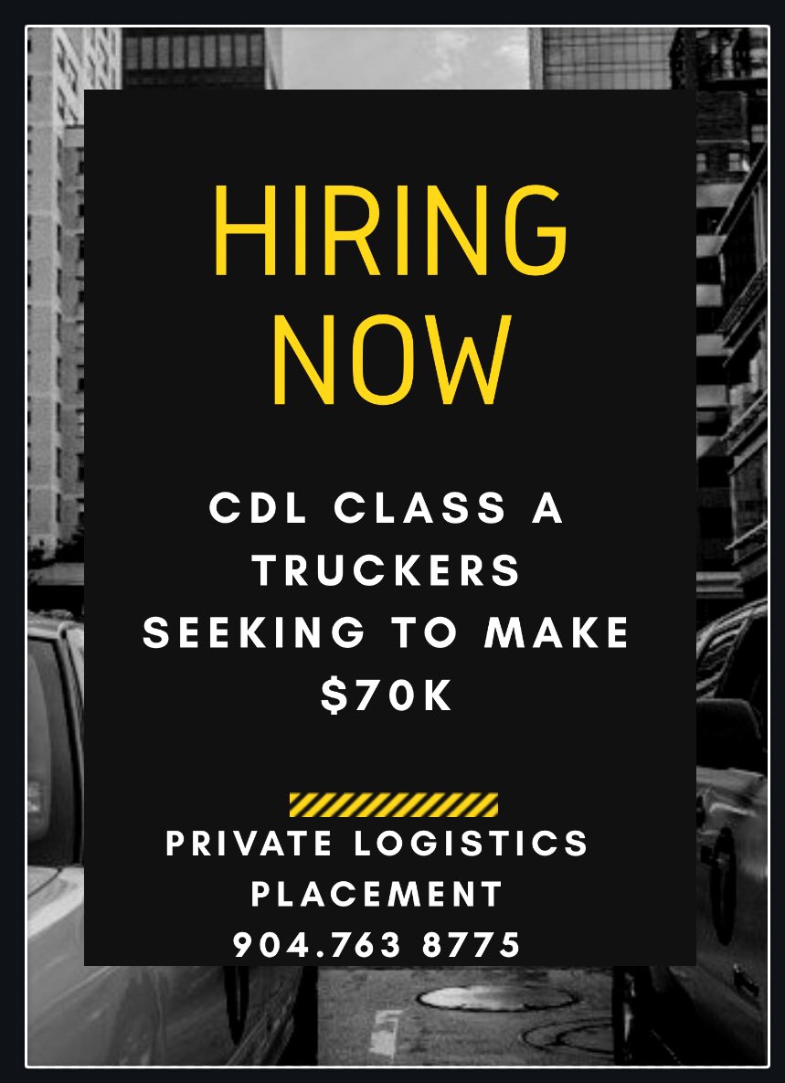 Jordan2bmine's tweet photo. #TruckersWhen @ 904.763.8775 #TrustItsReal #Coast2Coast #OperationImpact #HelpingTruckers #GetTheBest4 #TheirFamily 🔛💯@PrivateCDLHire #TruckingJobs #TruckerJobs #CDLJobs #FridayMotivation #TrustAndBelieve 💯 #LevelUpChallenge #getInTheNow https://t.co/BmCEbxWbQK