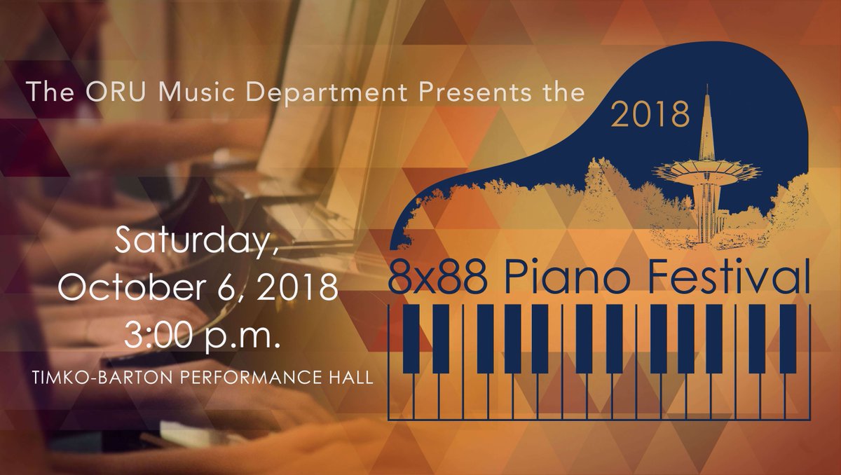 ORUMusic's tweet photo. Don't miss the 5th Annual 8 x 88 Piano Festival featuring Tulsa-area piano students and teachers, concluding with a performance by father/son piano duo Ryan &amp; Ryan! 3:00pm Saturday October 6th, Timko Barton Performance Hall Admission is FREE https://t.co/9jSakOtJQL