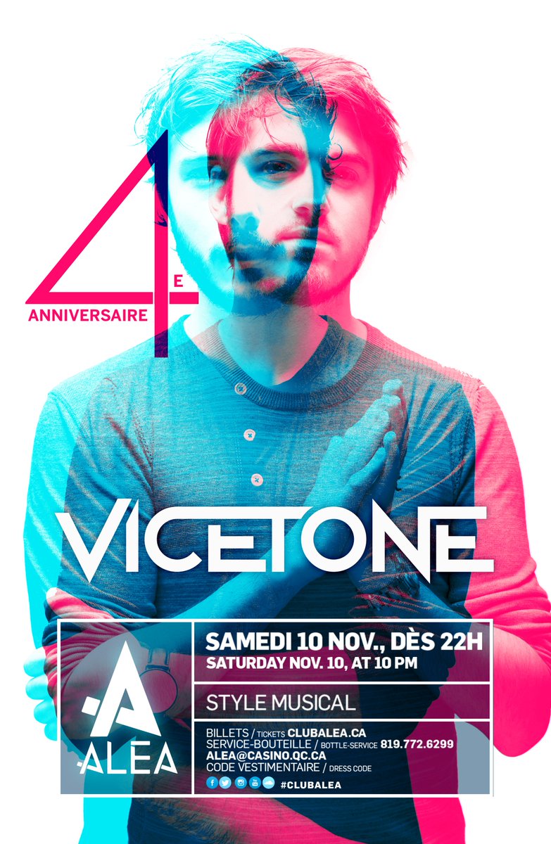 Tickets for our show at <a href="/CLUB_ALEA/">ALÉA</a> are on sale now! 🔥
bit.ly/VicetoneAlea
