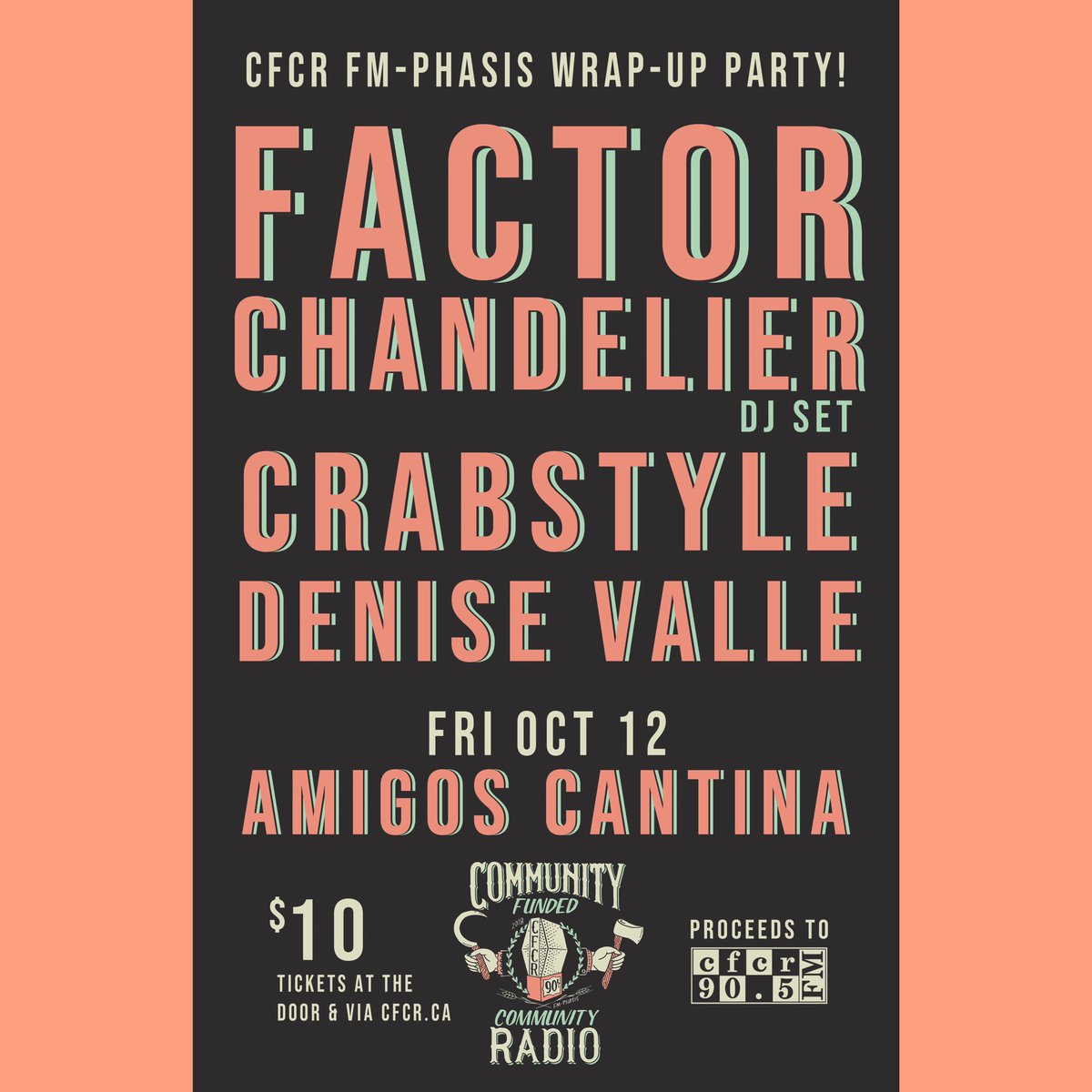 CFCRSaskatoon's tweet photo. CFCR Program director Jay is taking Show Corner to @CBCSask 94.1FM today between Noon-1pm. He’ll talk about shows he’s pumped for, including the #fmphasis fundraiser at @AmigosSK next Friday the 12th with @FactorMusic, Crabstyle, and @DeniseValle! https://t.co/a9dMk1XR7y
