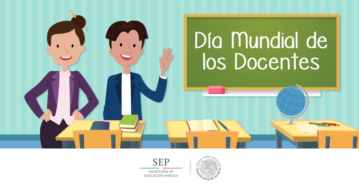 SEP_mx's tweet photo. Hoy la @UNESCO conmemora el Día Mundial de los Docentes, celebración que reconoce el derecho a maestras y maestros preparados y cualificados como condición indispensable para hacer realidad una educación de calidad. https://t.co/kH4kxgxYBD
