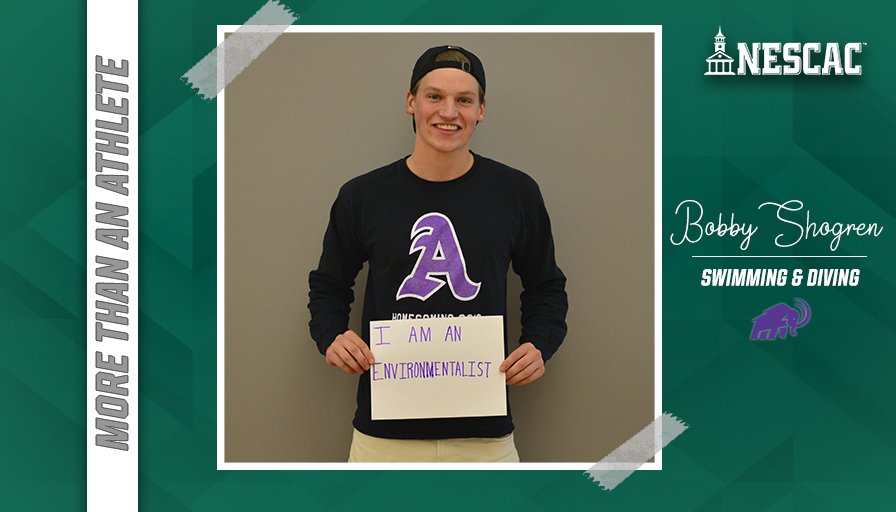 NESCAC's tweet photo. All week we are celebrating how #NESCAC student-athletes are #MoreThanAnAthlete. Bobby Shogren of @AmherstMammoths is an environmentalist! #NCAAInclusion #BeyondALabel https://t.co/5NZVPTQH7D