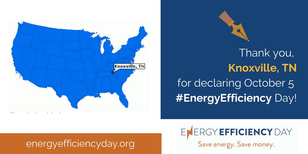 SEEAlliance's tweet photo. Happy #EnergyEfficiency Day from @CityKnoxvilleTN  #EEDay2018 https://t.co/4bFlump3N9
