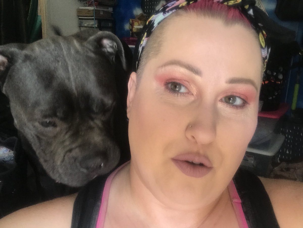 ThePinkPitbull's tweet photo. Getting ready to head up to #Worldofkhaos to prep the #makeup room for tonight. My #chupacabra #masterdickgreyson wants to play so bad. #CaneCorsoPuppy #makeupartist #FXArtist #BullyRescue #pitbullmix #pitbulllover #pitbullmom #dontbullymybreed https://t.co/bspF4kG9Oz