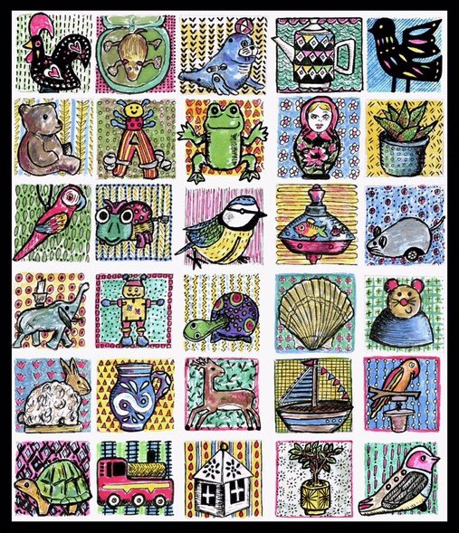 CABINET OF CURIOSITIES (& beautiful things): All 30 teeny weeny illustrations! #JohnVernonLord #DrawingaDay @illustrationHQ #illustration