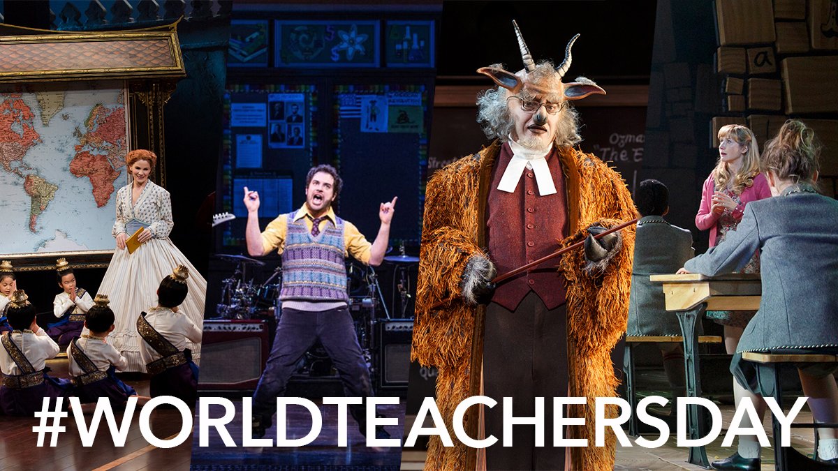 Today we celebrate the teachers who inspire, encourage, champion creativity and prepare students for a bright future! Thank you! #WorldTeachersDay #ArtsEducation #TheatreEducation #MusicEuducation