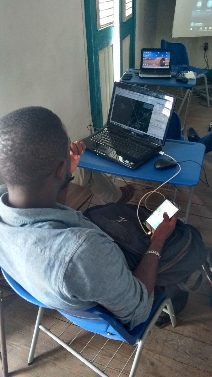 nicolas_chavent's tweet photo. #Ayiti #Haiti #ActionOsmHaiti2018 morning prep work by @REITECH5 (@cosmhastm) for #caphaitien #surveys with @osmtracker @mapillary @fieldpapers by @cosmhanne mappers on areas of interest defined with @josmeditor and used as #GPX #layers on @osmandapp to guide #fieldwork #map4ht https://t.co/Uuw9aGVyb9