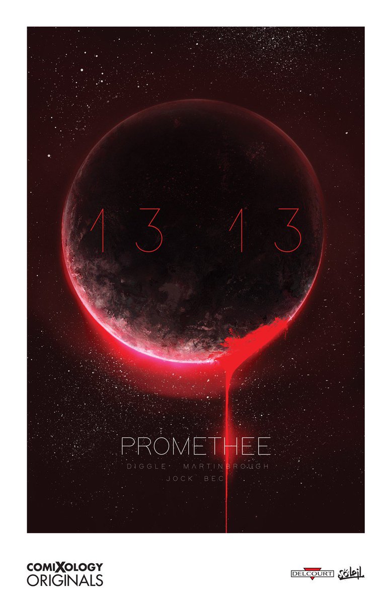 Comixology's tweet photo. The team behind the upcoming comiXology Originals #Promethee1313, @andydiggle, @smartinbrough, and @Jock4twenty, will be signing this exclusive poster today at 3PM in Artist Alley #1B5! #NYCC https://t.co/ztV2dq7IQB