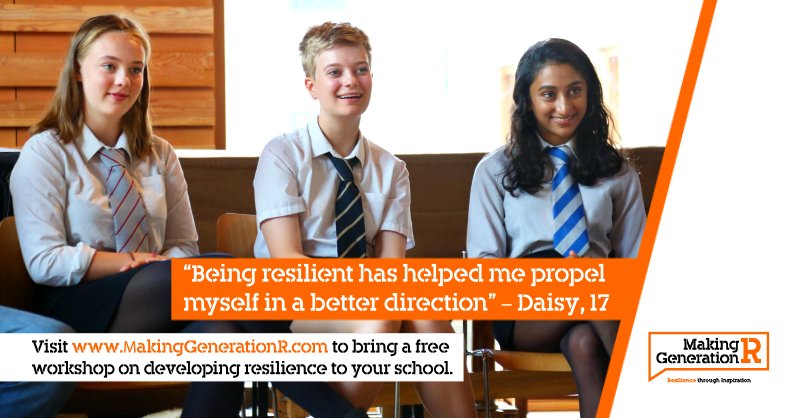 Blesma's tweet photo. Making Generation R is harnessing the stories of injured veterans to encourage students to develop #resilience in their everyday lives. Click here to bring a free workshop to your school: https://t.co/eZsQYA3W9N #WorldTeachersDay https://t.co/a6tgQYEM33