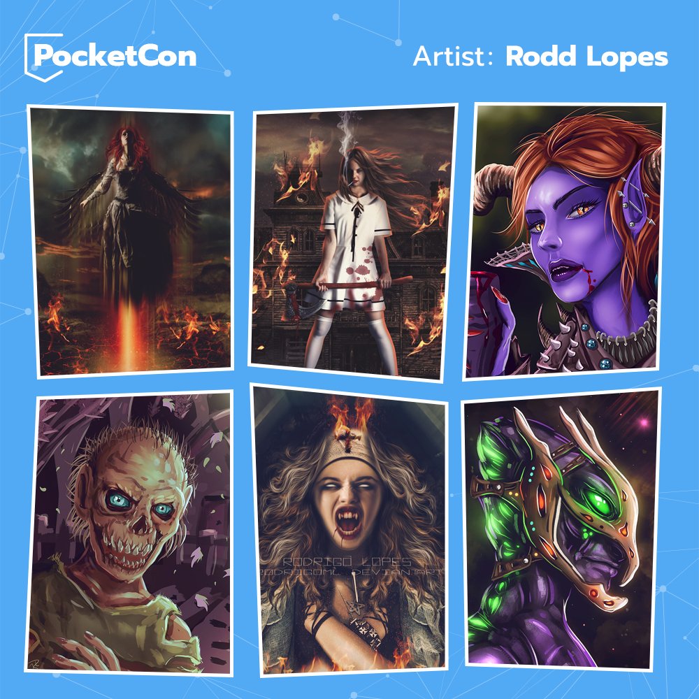 Rodrigo (@roddlopesart) likes creating worlds that don't exist and are only in our imagination! His art is varied, also likes creating many different types of artwork, that ranges from photo manipulation to digital painting. See more:
bit.ly/2IyqhS9 
#pocketcon
