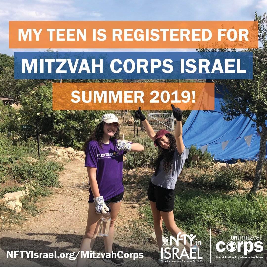 Is your teen registered for Mitzvah Corps Israel? Share this graphic on social media!