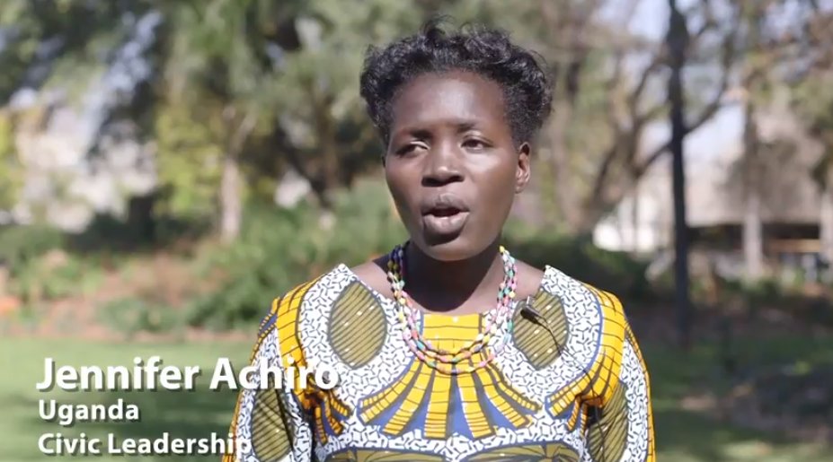 In celebration of International Day of #RuralWomen, we are proud to highlight #YALI2017 Fellow Jennifer Achiro, Director of Child Mothers Initiative #Uganda, which empowers rural, teenage mothers to participate in the economy. Watch her #StoryofChange:   bit.ly/2Cty2IQ