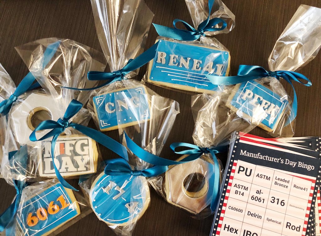 TopSpotIMS's tweet photo. Celebrating #MfgDay18 in true Team Geek fashion!
How are you supporting #MfgDay today? Let us know! #industrialbingo #cookies #rene41 #biggestcookie #mostexpensivealloy #notacoincidence https://t.co/Uulfxbmnfr