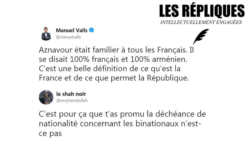 Les_Repliques's tweet photo. #CharlesAznavour : l'ancien premier ministre @manuelvalls a tenu à lui rendre hommage avant son départ pour Barcelone

@veryhamdullah https://t.co/7vgmBaC8UN