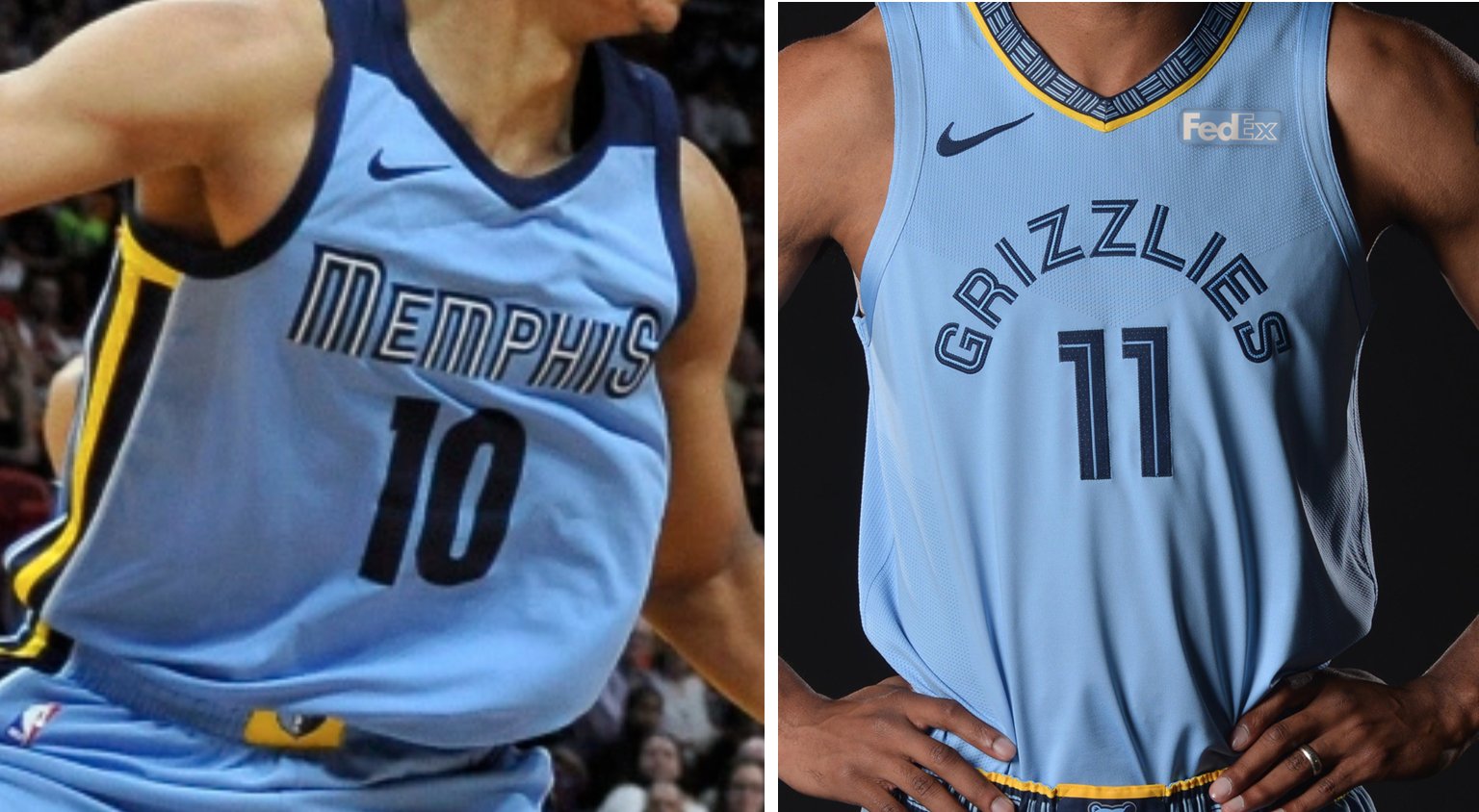 Paul Lukas on X: Comparison of Grizzlies' old and new white