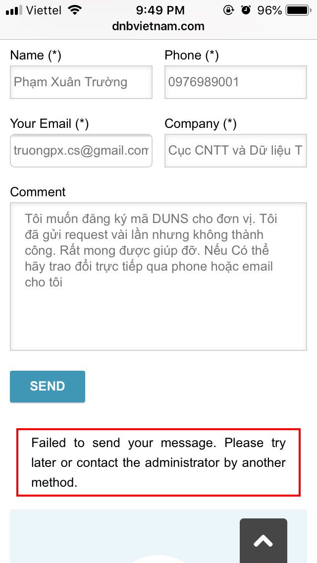 Hawkinglong's tweet photo. @DnBUS Failed to send message to DNBVietnam. Please help https://t.co/udyIyPa1FF