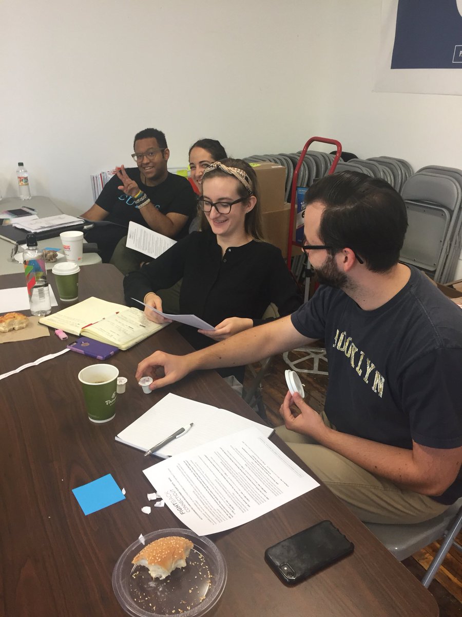 jennashap's tweet photo. .@AmyGilly, @JSheuchenko, @roseshirschl, and fellow organizers practicing their #GOTV conversations! #RegionOneGetsItDone #FightBackFam https://t.co/t66LDyNG2P
