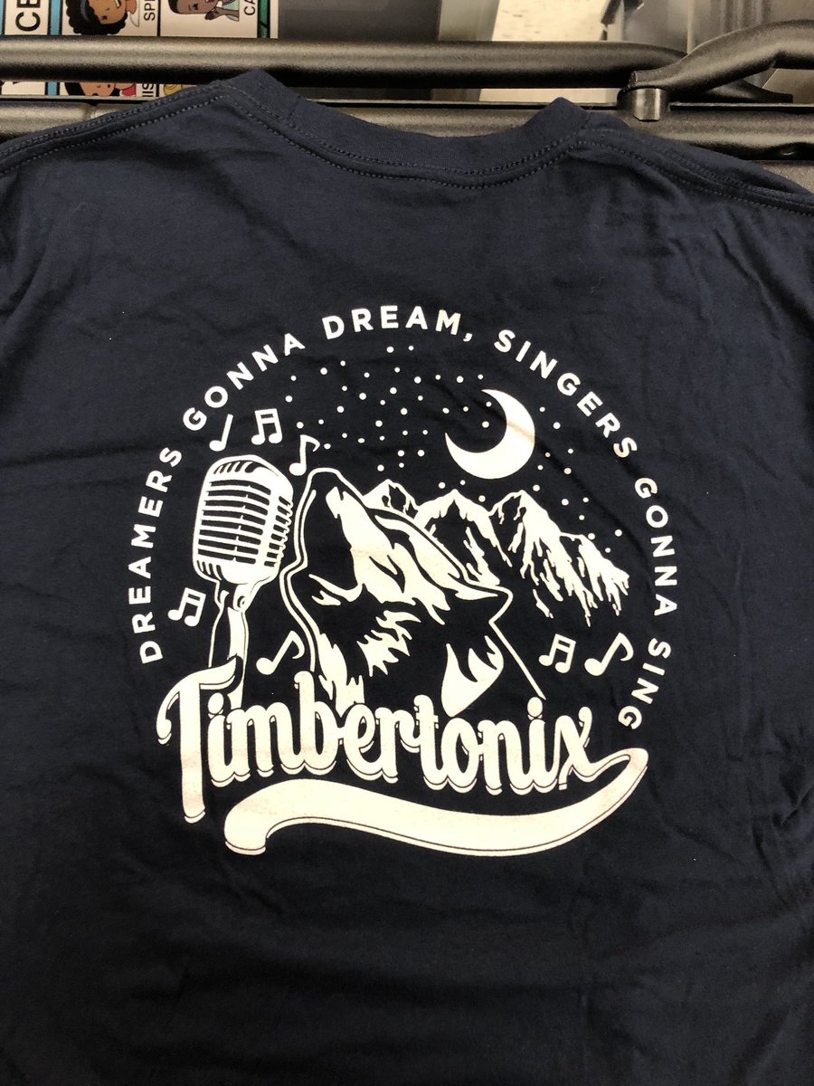 BEUMusicMartin's tweet photo. Front and back of our new choir T-shirt’s! Make sure your TimberTonix singer wears it tonight to the game! @BeulahRalphElem #singersgonnasing https://t.co/sYtYXVfGnT