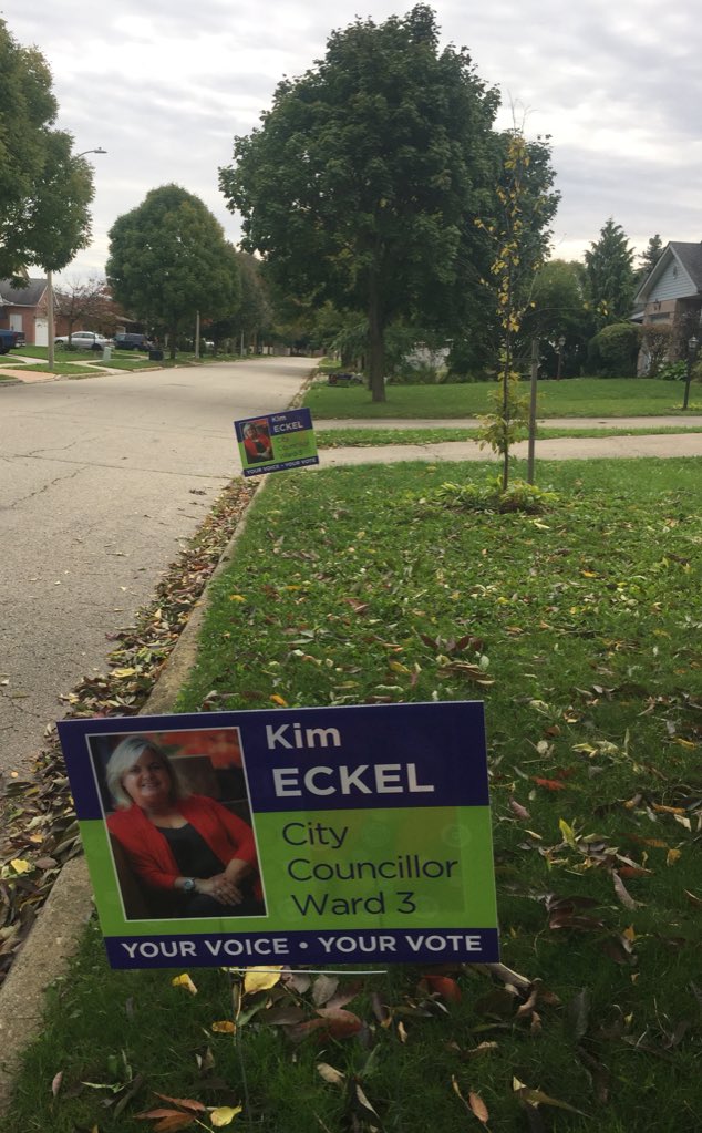 KateEckel's tweet photo. Out this morning putting up some more @kimeckel2018  signs! #WRVotes #WRpoli https://t.co/fsIkAMWPsp