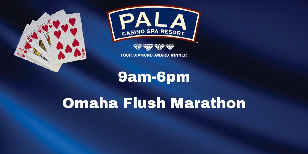 palacasinopoker's tweet photo. TODAY: 9am-6pm Omaha Flush Marathon! #PalaCasino #PalaPoker #Poker https://t.co/2ZjgFMXHRL