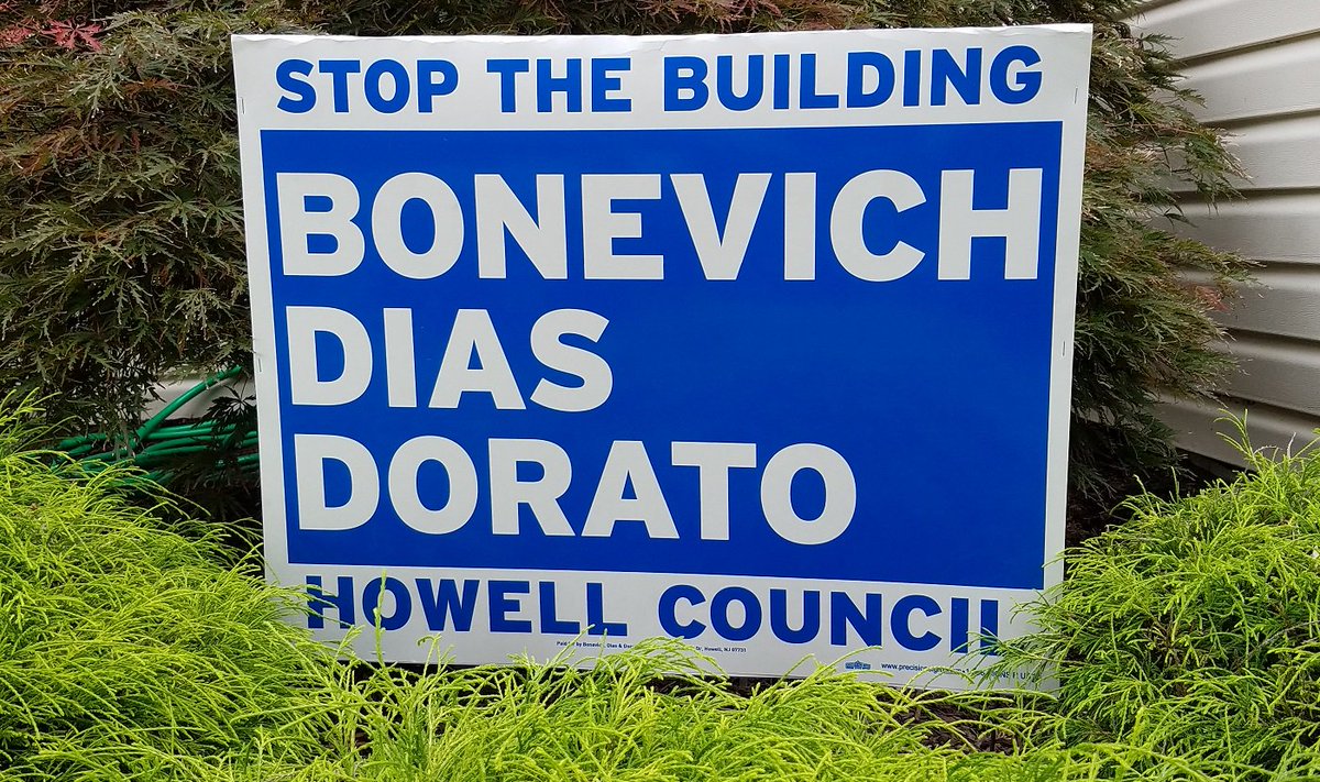 HowellNJDems's tweet photo. Lawn Signs are in! Want One? 
Message or email us at Contact@SaveHowell.com
#BonevichDiasDorato2018 #HowellNJ @JBonevich https://t.co/GLx4bMduJx