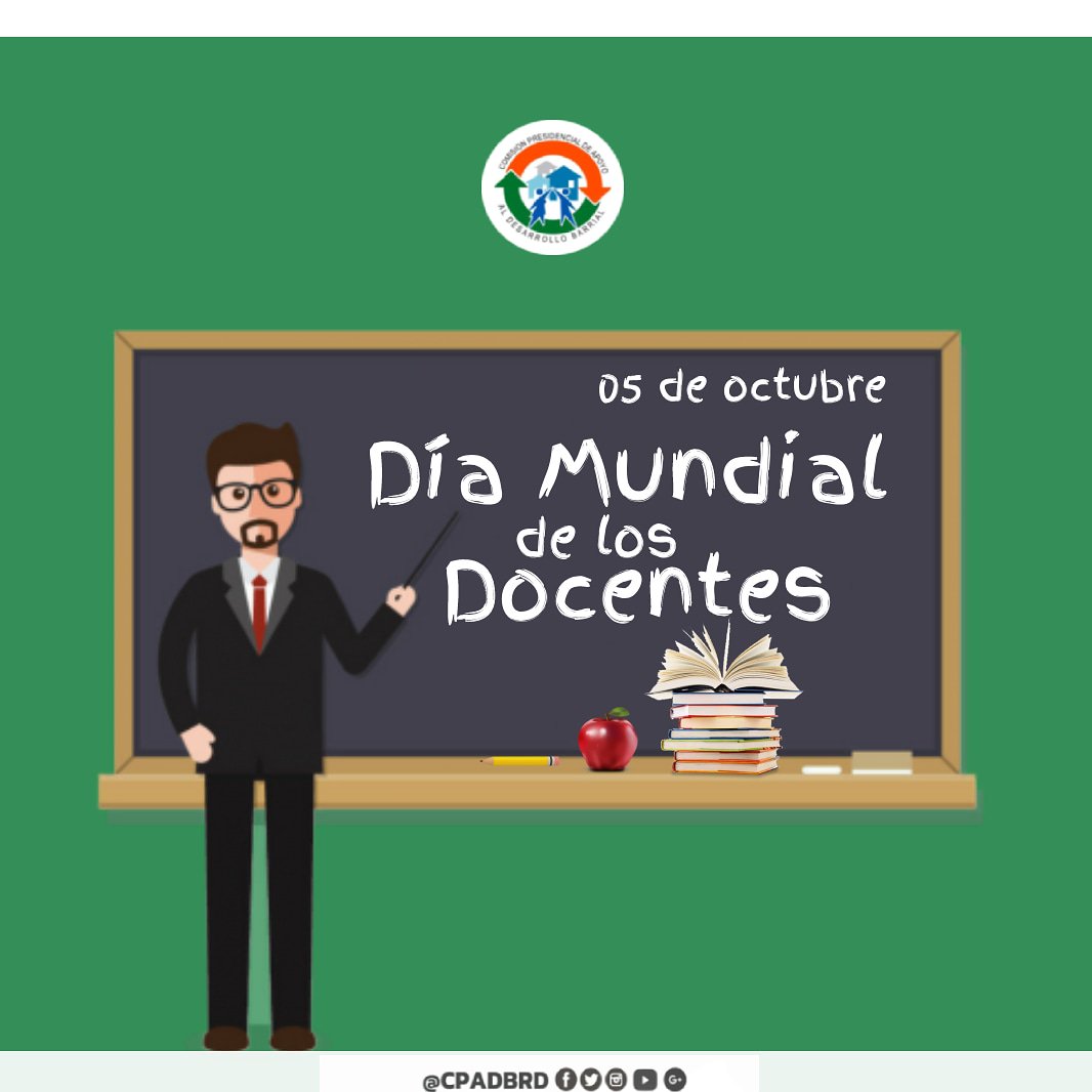 CPADBRD's tweet photo. El #DíaMundialDeLosDocentes se celebra cada 05 de octubre por proclamación de la UNESCO en el año 1994. https://t.co/nCBJVLzxre