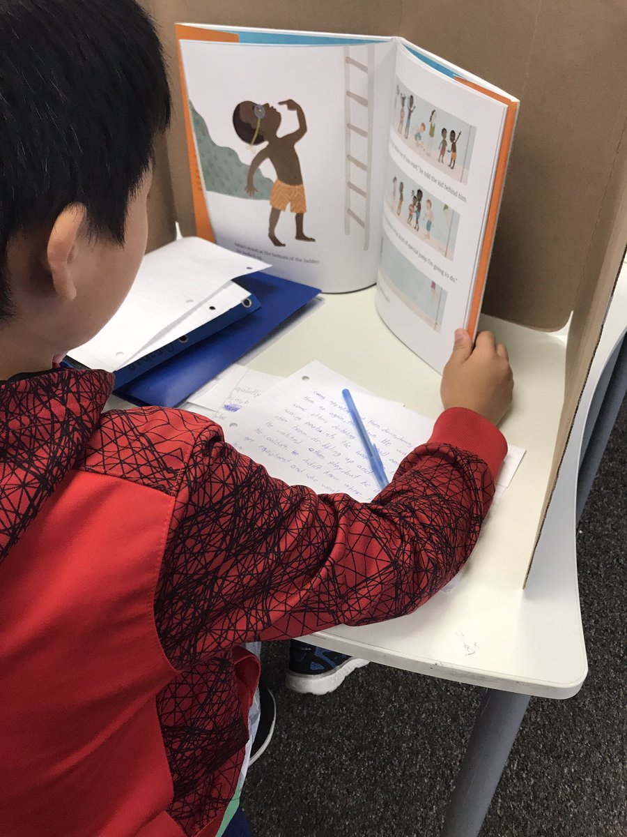 MrsSimpsonClass's tweet photo. Looking to see what makes this mentor text so powerful while revising his story. @DeVargasSchool #writersworkshop https://t.co/JljGxrSxOE