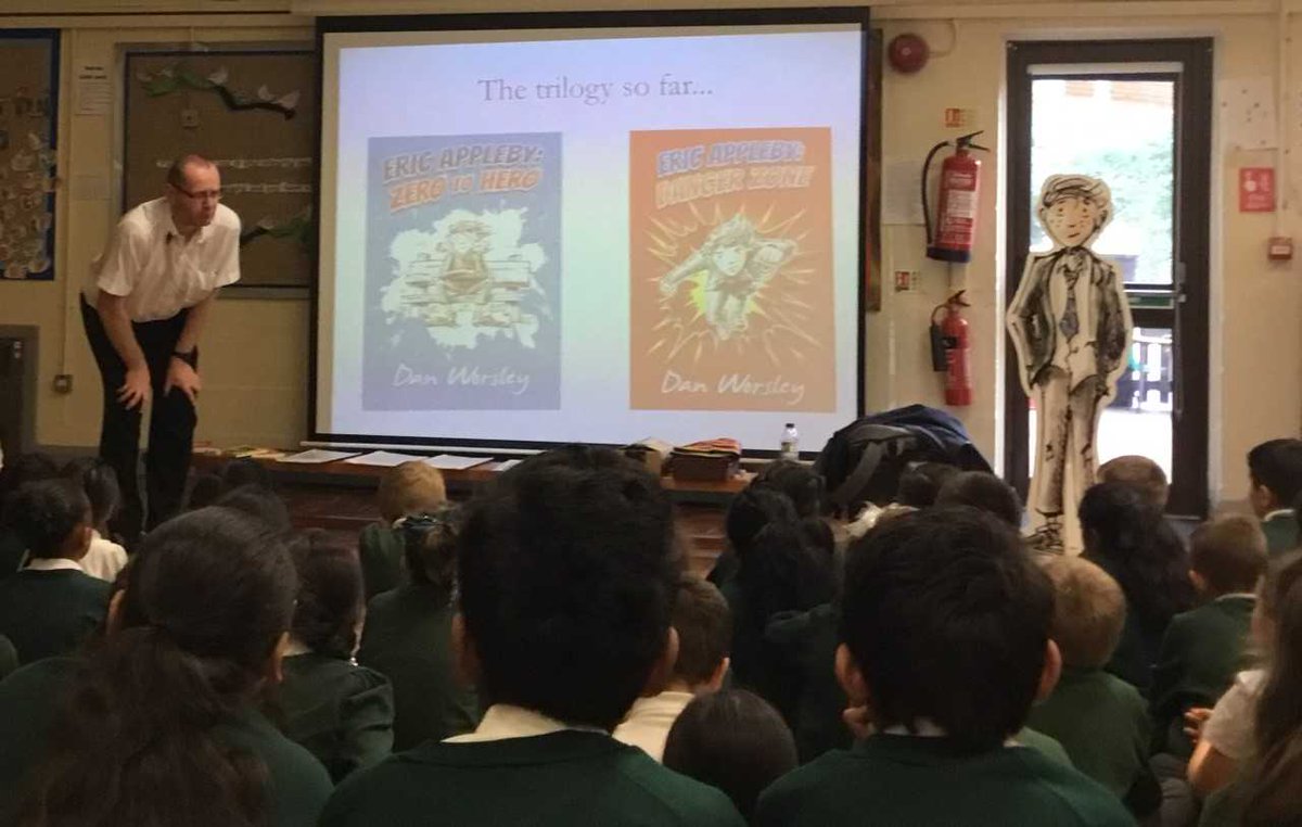 SJSNelson's tweet photo. Can Fridays get much better than a visit with author Dan Worsley @dan__worsley? We loved welcoming you back to hear about your new book & listening to another inspiring story. #teamSJS #EricAppleby #LancashireWeAreReading @_Reading_Rocks_ #fridaysarecool https://t.co/9tKgnWV9vS