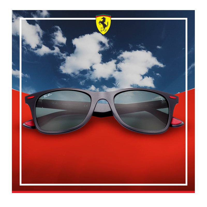 ShadesDaddy's tweet photo. The Ray-Ban Scuderia Ferrari RB4195M sunglasses in Gunmetal feature The Original #Wayfarer shape, revamped with a lighter design also renowned as Lite Force, is uplifted by key Scuderia #Ferrari design cues! https://t.co/8tmXigEV7s https://t.co/M98GWFv8wK