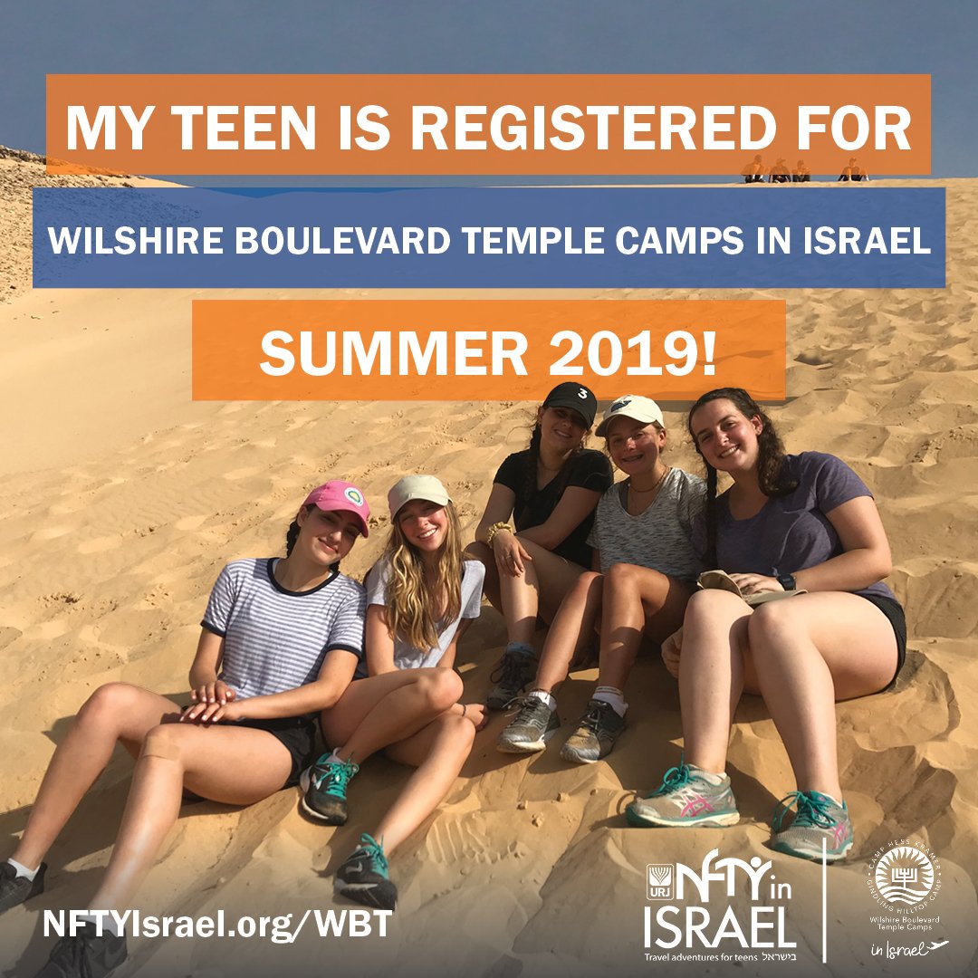 Is your teen registered for WBT Camps in Israel? Share this graphic on social media!
