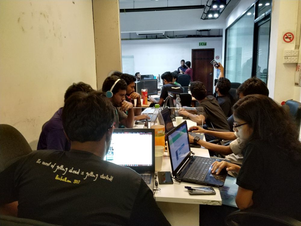 99x_io's tweet photo. Friday night, hacking away! The #Xians are hard at work converting pizza and coffee to #OpenSource code 

#Hacktoberfest #OpenHack #99xt https://t.co/aPlKJblkxy