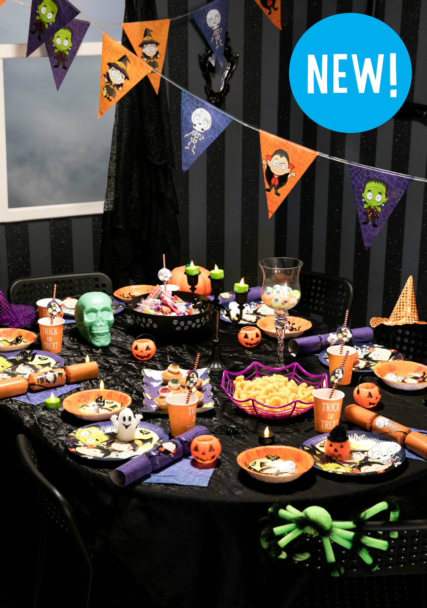 Poundland's tweet photo. No more nightmares planning a Halloween party for your little monsters. We've got ghoulish (and cute) party plates, cups, decorations and more in-store! https://t.co/IXD4GG5o2p https://t.co/3VGWYCXrM0