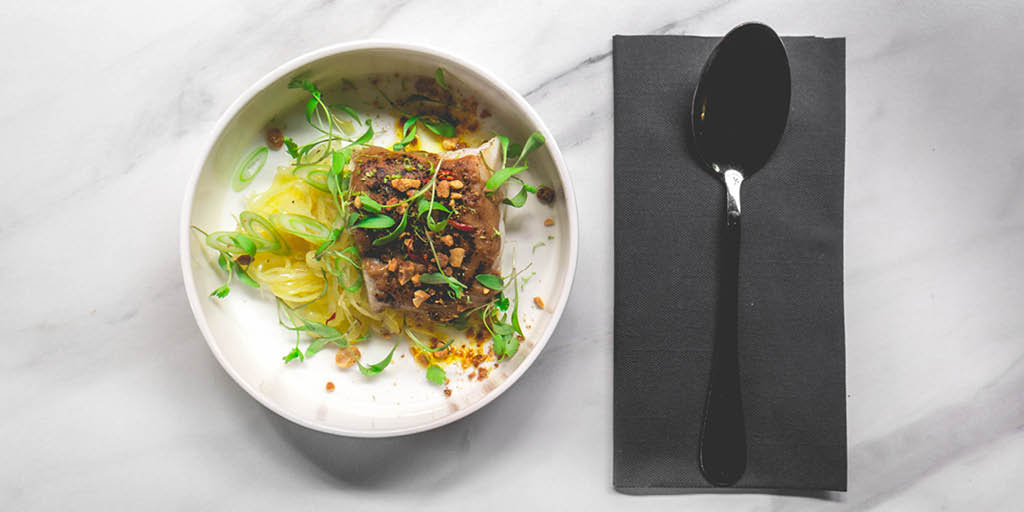 Sustainably caught from the North East Atlantic, we think coley from <a href="/SouthbankFish/">Southbank Fresh Fish</a>  is a great alternative to haddock or cod. We brine the fish and serve it up with a British miso satay glaze, toasted peanuts and pickled cabbage. #NationalSeafoodWeek #smokeandsalt