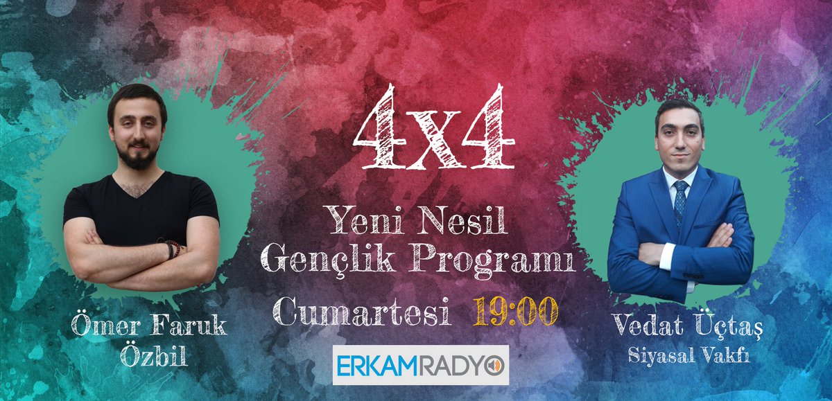 "4×4"te bu hafta Vedat Üçtaş'ı (@vedatuctas) konuk ediyoruz. Siyasal Vakfı'nı ve gönüllülük faaliyetlerini konuşacağız.

Yarın saat 19.00'da Erkam Radyo'dayız.

<a href="/Siyasal_Vakfi/">Siyasal Vakfı</a>
<a href="/UnsalSozbir/">Ünsal Sözbir</a>