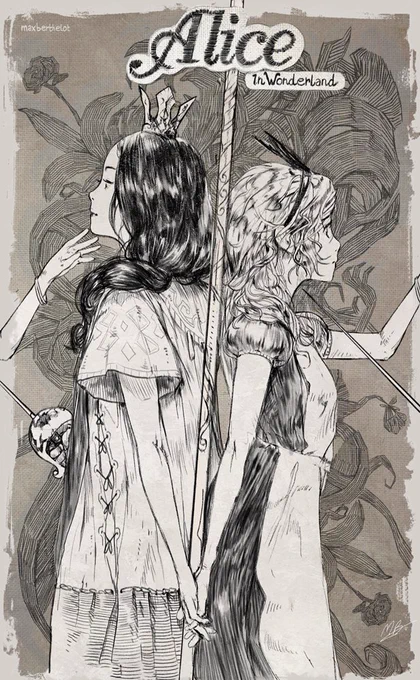 Since I couldn't finish the inktober 5 on time'm posting an old work #AliceInWonderland . I will post it tomorrow. In this one I hope you can see the loop and the link between the Queen and Alice ? I'm still pride of this #storytelling composition. 