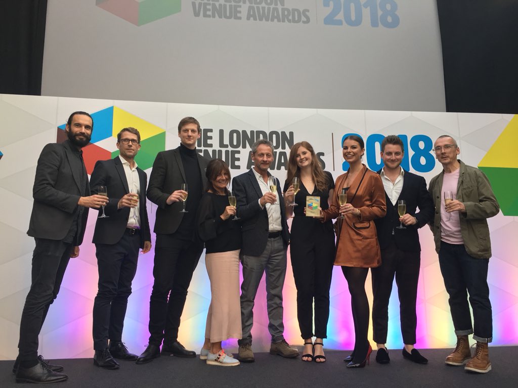 JJ_MediaGroup's tweet photo. Extremely proud to announce Perseverance Works is the winner of the bronze award for Best Unusual or  Unique Venue under 500 attendees #LVA18 https://t.co/nUpGcbw8sh