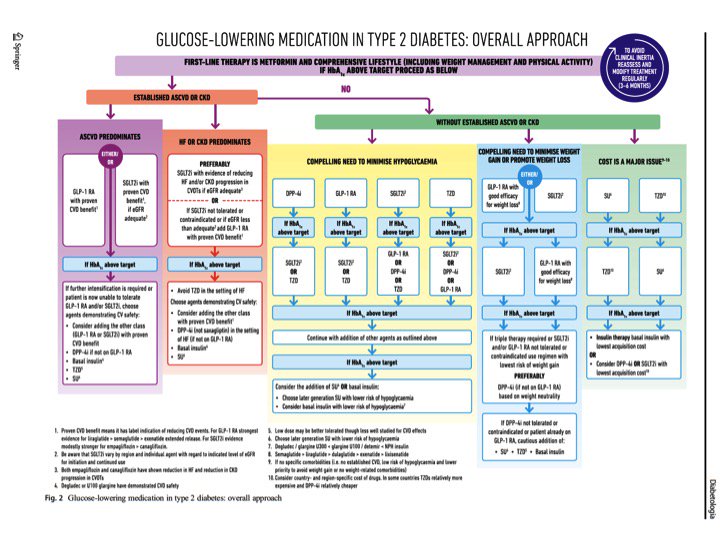 fjcarrascos's tweet photo. Consenso EASD/ADA para DMT2 centrado en comorbilidades: Enf. CV, IC, Enf Renal, Obesidad-sobrepeso, Riesgo hipoglucemias (ancianos) ... Recuerda el abordaje integral del internista. Esta viene siendo nuestra practica clínica habitual. Fotografiada en las recomendaciones DM-SEMI https://t.co/uXIYYaH9vw