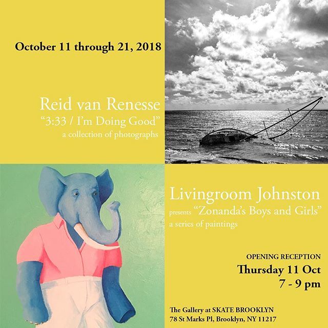 Two NYC classics together, on view, in Downtown Brooklyn at <a href="/skatebrooklyn/">sbflako</a>. You know what it is. 
〰️
〰️
Reid van Renesse <a href="/reidvanrenesse/">Reid van Renesse</a> “3:33 / I’m Doing Good”
a collection of photographs 〰️
〰️
Livingroom Johnston @livingroom_johnston “Zonan… ift.tt/2IEsB9V