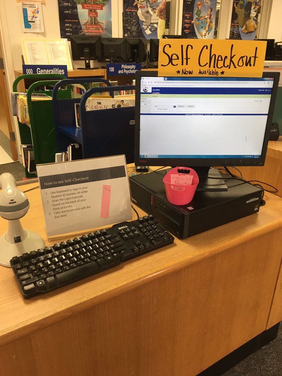 We now have self-checkout @ligonmiddle #thisisLigon #removebarriers #alsoNOlatefines